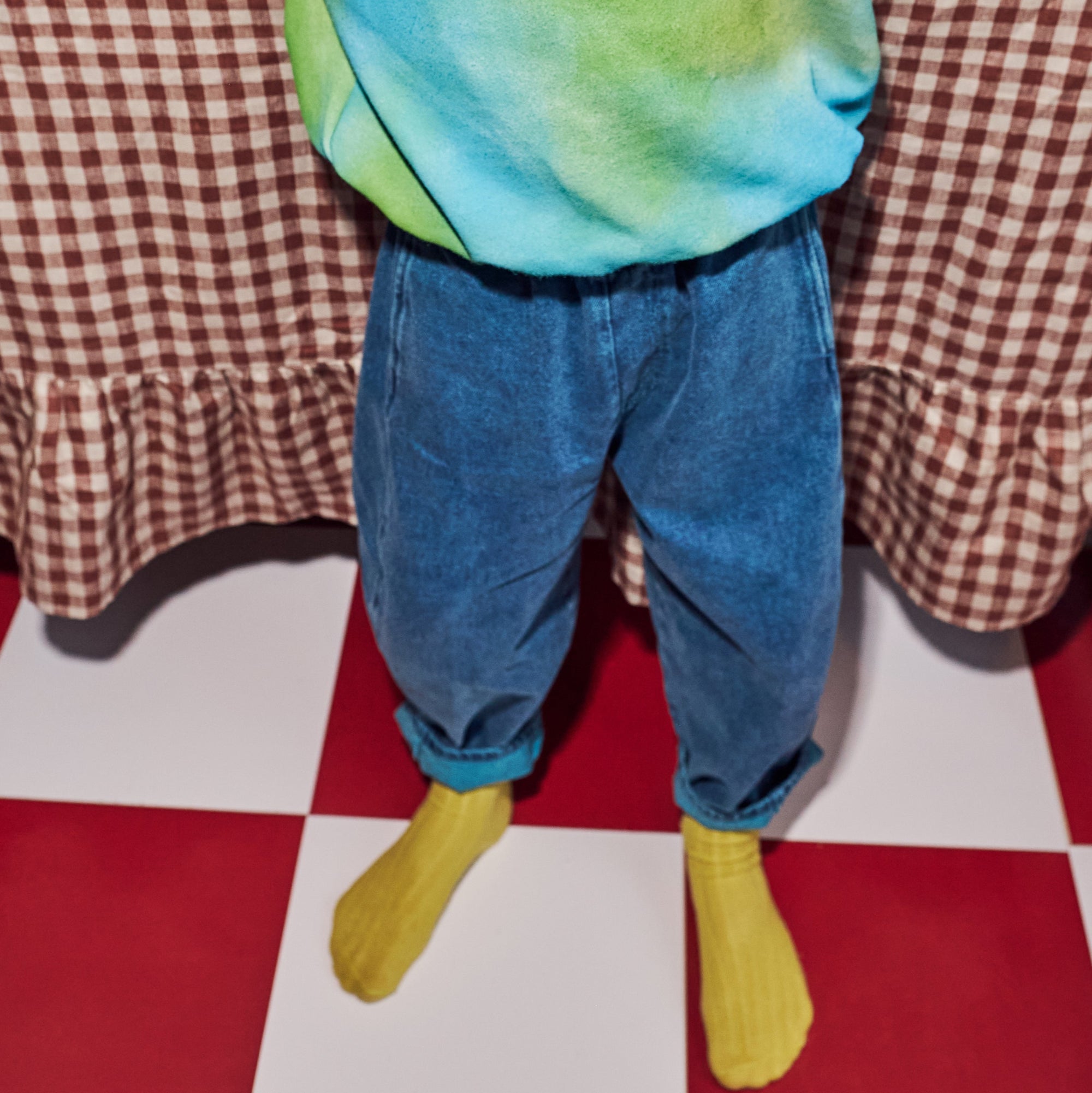 Manu Denim Overdye Balloon Trousers (Turquoise)